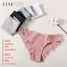 Load image into Gallery viewer, FINETOO Cotton Panty 3Pcs/lot Solid Women's Panties Comfort Underwear Skin-friendly Briefs Women Sexy Low-Rise Panty Intimates
