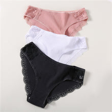 Load image into Gallery viewer, FINETOO Cotton Panty 3Pcs/lot Solid Women's Panties Comfort Underwear Skin-friendly Briefs Women Sexy Low-Rise Panty Intimates
