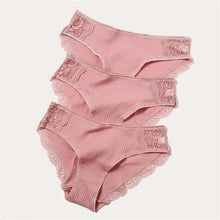 Load image into Gallery viewer, FINETOO Cotton Panty 3Pcs/lot Solid Women's Panties Comfort Underwear Skin-friendly Briefs Women Sexy Low-Rise Panty Intimates
