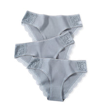 Load image into Gallery viewer, FINETOO Cotton Panty 3Pcs/lot Solid Women's Panties Comfort Underwear Skin-friendly Briefs Women Sexy Low-Rise Panty Intimates
