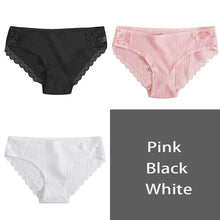 Load image into Gallery viewer, FINETOO Cotton Panty 3Pcs/lot Solid Women's Panties Comfort Underwear Skin-friendly Briefs Women Sexy Low-Rise Panty Intimates
