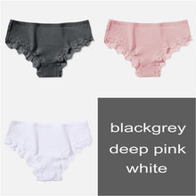 Load image into Gallery viewer, FINETOO Cotton Panty 3Pcs/lot Solid Women's Panties Comfort Underwear Skin-friendly Briefs Women Sexy Low-Rise Panty Intimates
