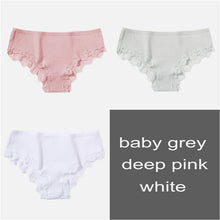 Load image into Gallery viewer, FINETOO Cotton Panty 3Pcs/lot Solid Women's Panties Comfort Underwear Skin-friendly Briefs Women Sexy Low-Rise Panty Intimates
