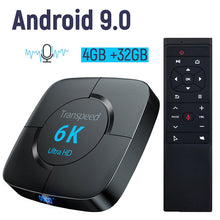 Load image into Gallery viewer, transpeed Android 9.0 Bluetooth TV Box Google Voice Assistant  6K 3D Wifi 2.4G&amp;5.8G 4GB RAM 64G Play Store Very Fast BoxTop Box
