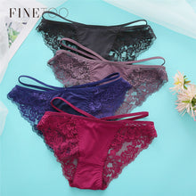 Load image into Gallery viewer, FINETOO Sexy Lace Panties Women Underwear M-XL Hollow Band Sexy Briefs Female Lingerie 7 Colors Floral Ladies Underpants Panties
