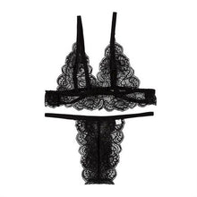 Load image into Gallery viewer, Sexy Lingerie Set Women Transparent  See Through Lace Bra Set Floral Red G-String Underwear Set Nightwear Bra And Panty Sets
