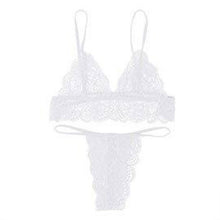 Load image into Gallery viewer, Sexy Lingerie Set Women Transparent  See Through Lace Bra Set Floral Red G-String Underwear Set Nightwear Bra And Panty Sets
